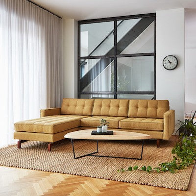 Panis Ocher Sofa & Pouf