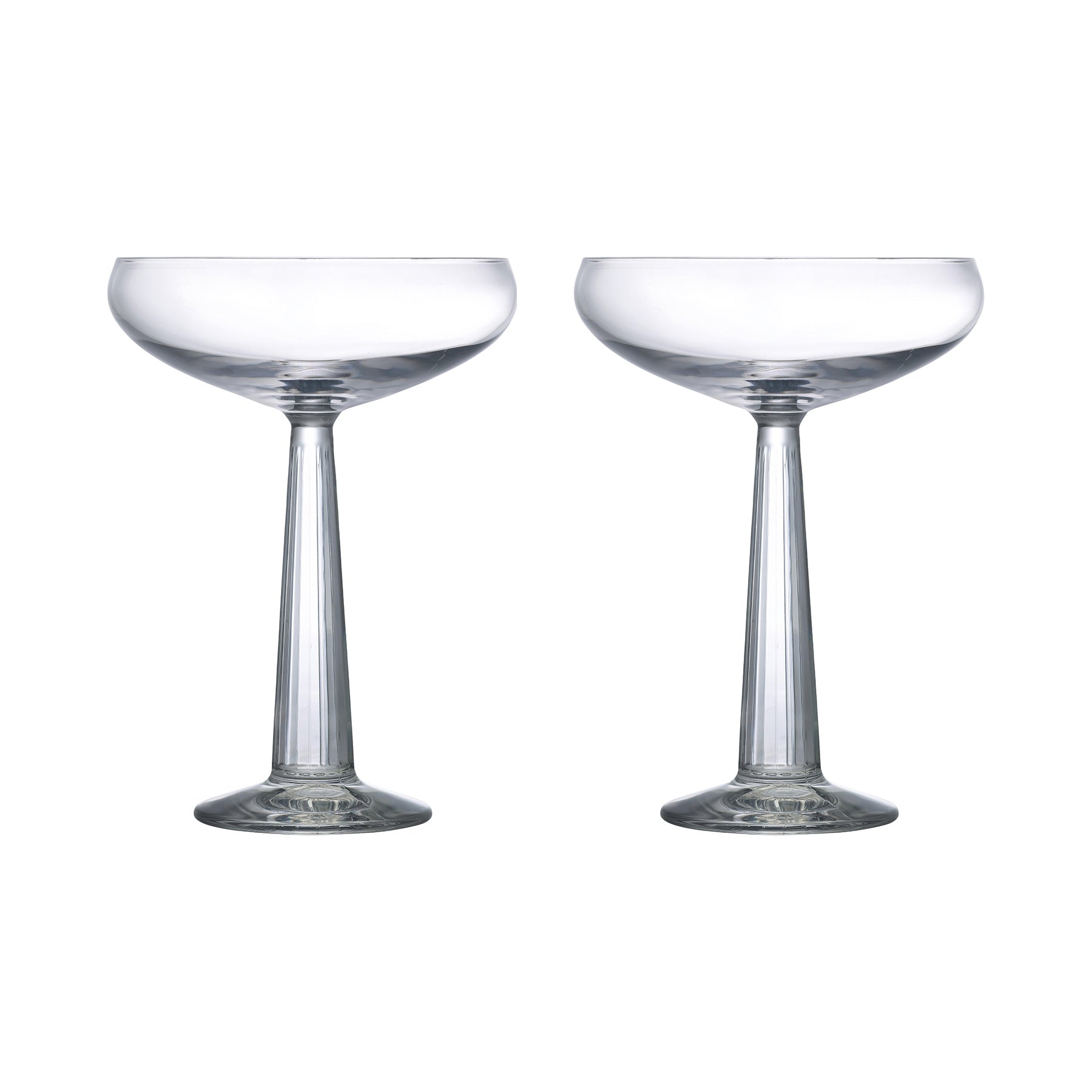 Nude Glass Round Up Coupe Glasses, Set of 2 - Clear