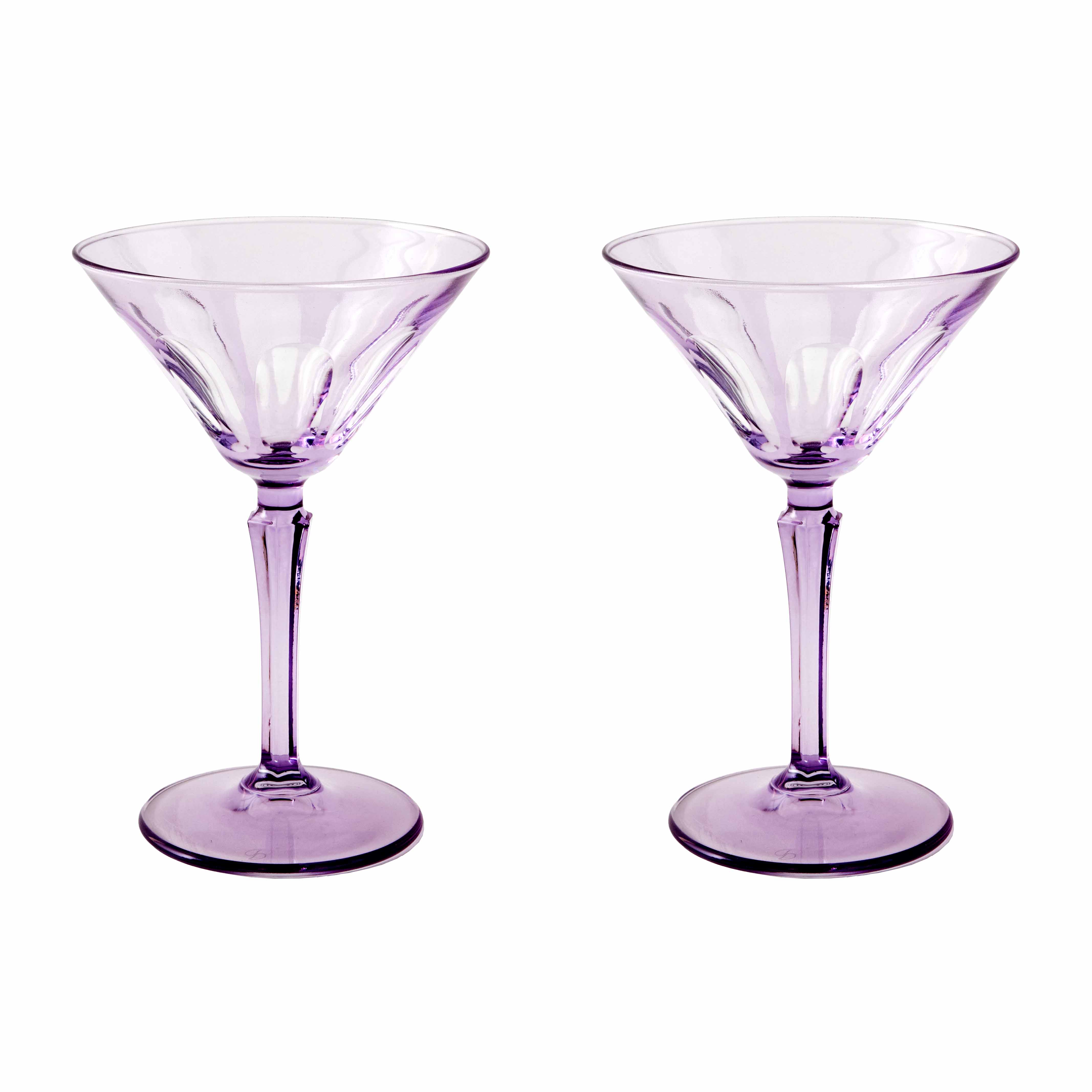 Aqua Vitae Martini Glass Set of 2. Crystal Glassware, Triangle