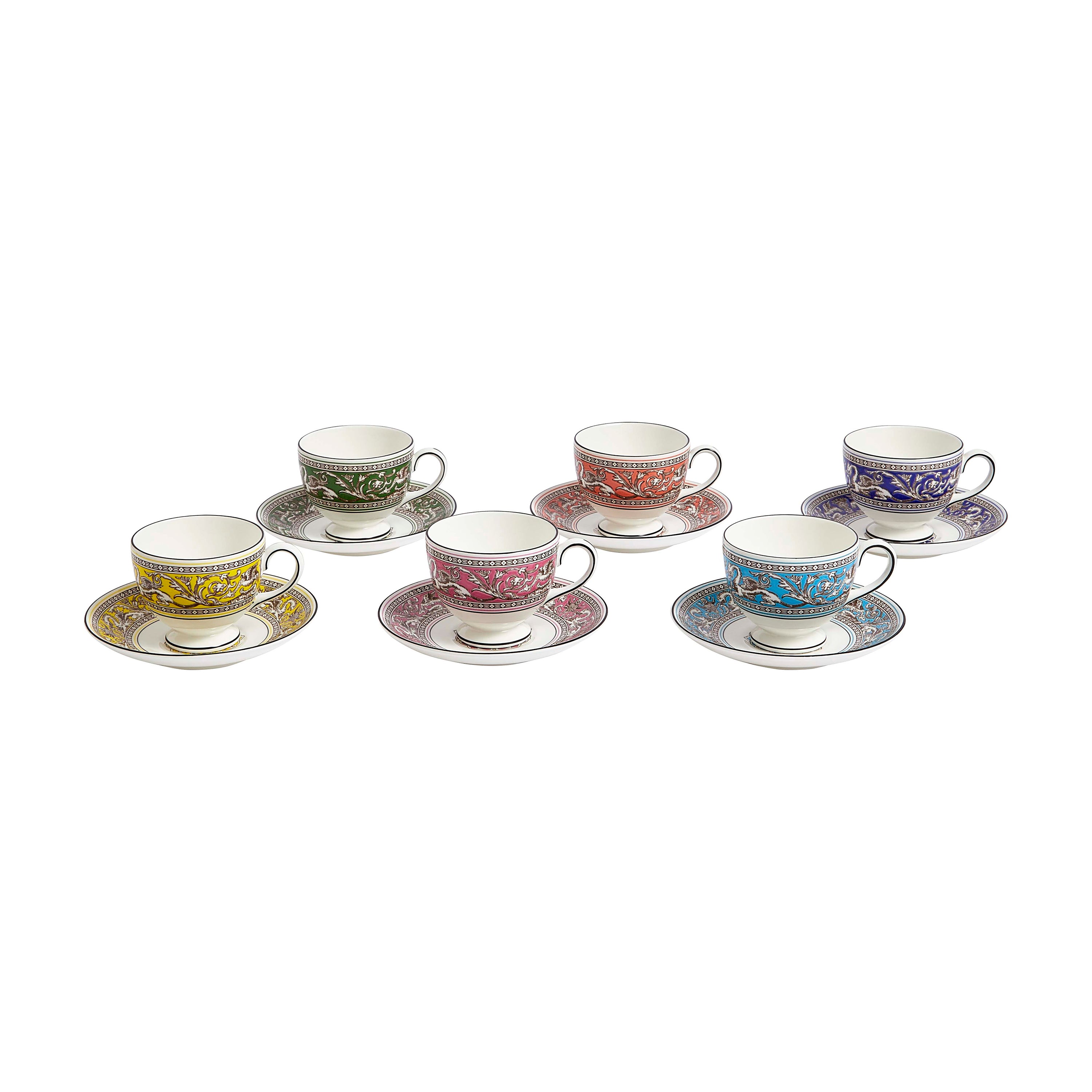 6 wedgewood cups and orders saucer set