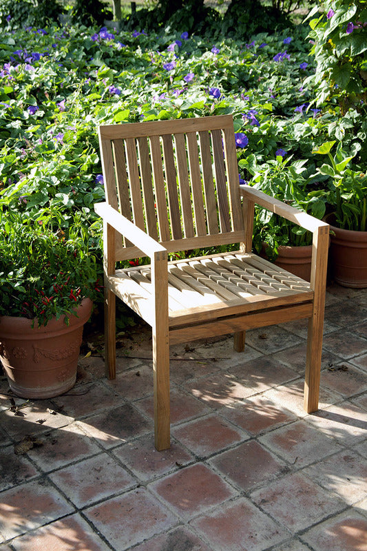 Teak garden best sale chairs with arms