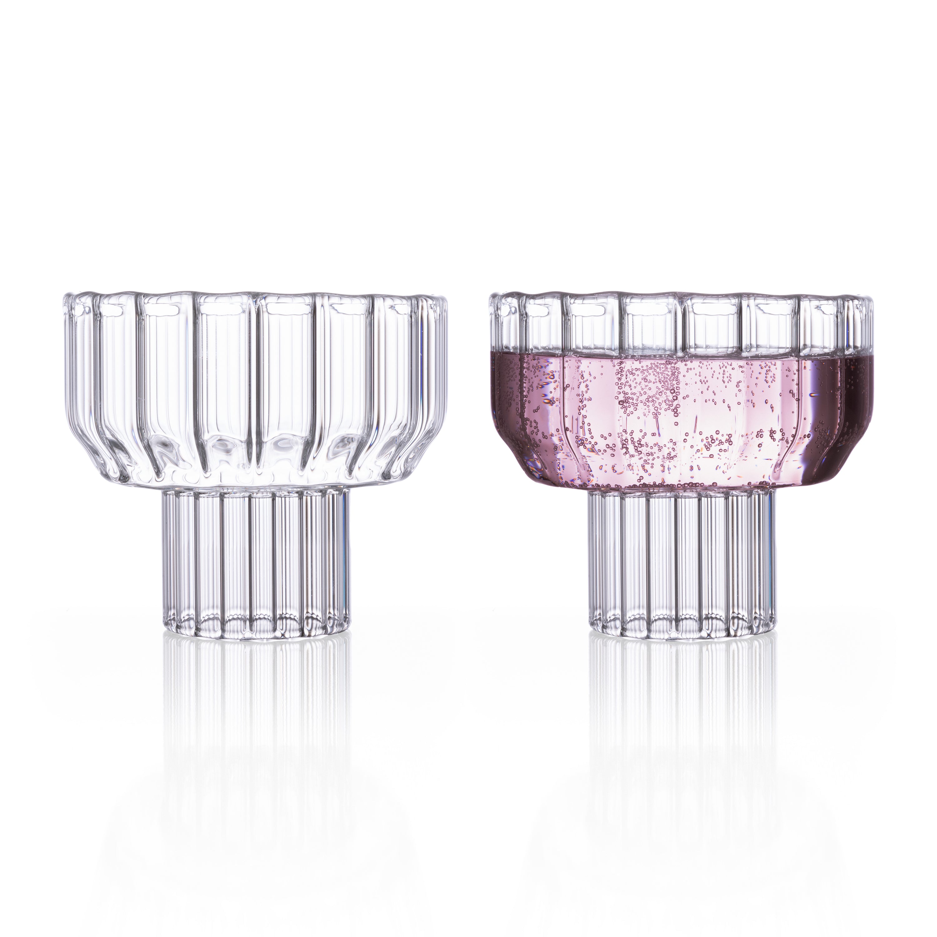 fferrone Set of 2 Contemporary Minimal Champagne Flute Glasses Handmade  Czech For Sale at 1stDibs