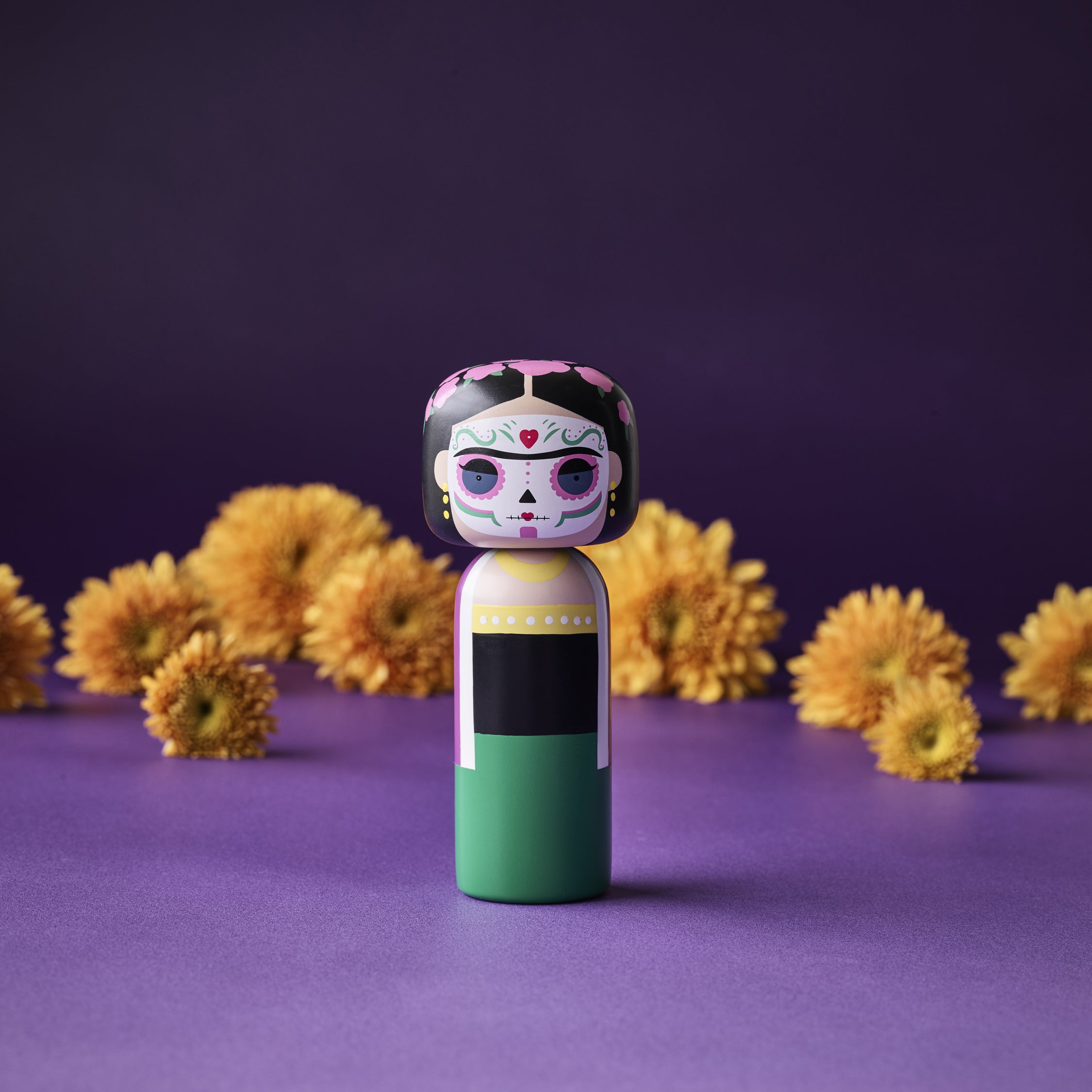 Frida Dia de los Muertos Kokeshi Doll