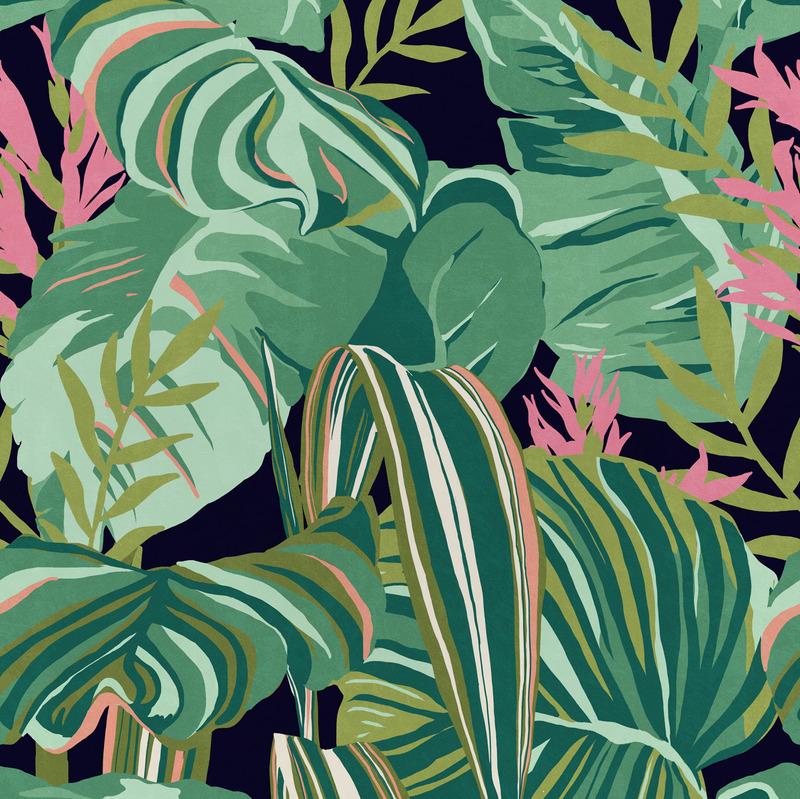 Mind The Gap Tropical Foliage Wallpaper Sample Swatch - 2modern