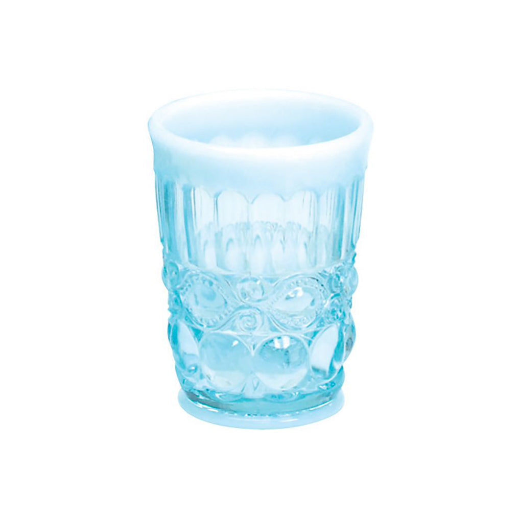 Set Of 8 Anthropologie Textured Boho Ice Blue Drinking Glasses 2 Sizes