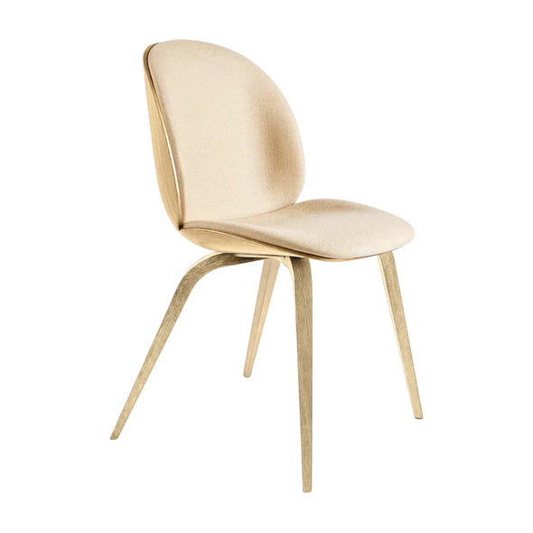 Beetle 3D Veneer Front Upholstered Dining Chair - Wood Base