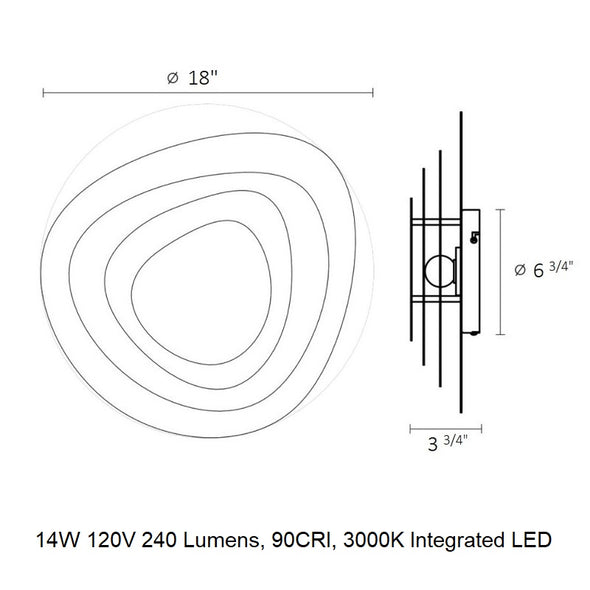 Abstract Panels 4-Plate LED Sconce