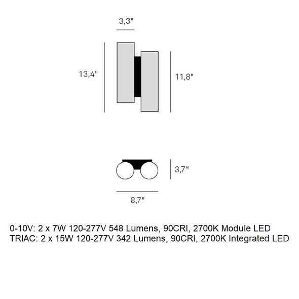 Black Note Duplet Wall Sconce