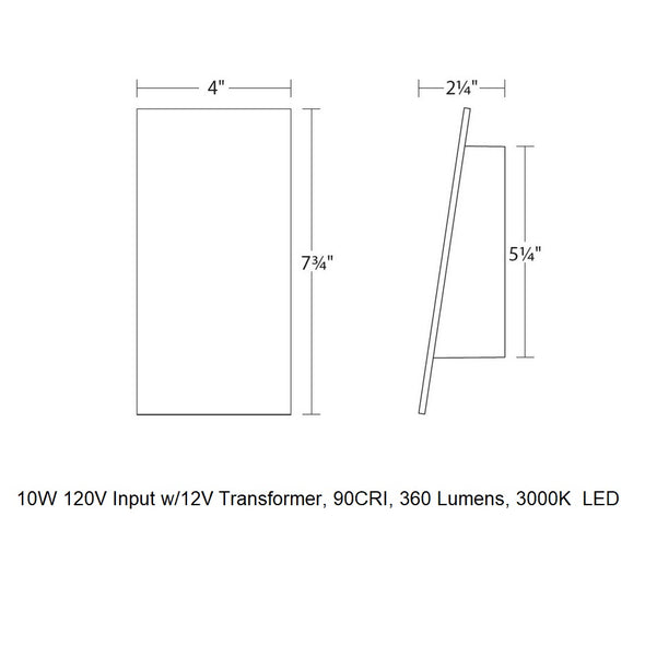 Inside-Out Angled Plane Narrow Downlight Wall Light