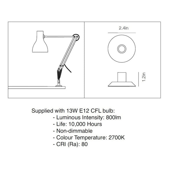 Type 75 Mini with Desk Insert Light