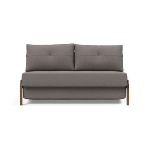 Cubed 2-Seater Armless Sofa Bed with Wood Legs