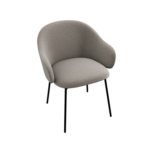 Holly Fab Upholstered Armchair with Metal Base