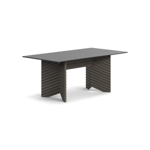 Rows Diagonal Dining Table with Glass Top