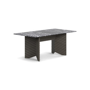 Rows Diagonal Dining Table with Marble Top