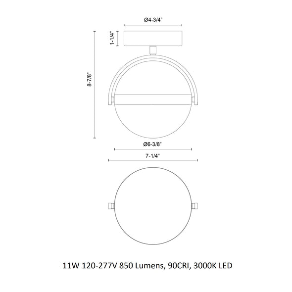 Globo LED Semi Flush Mount