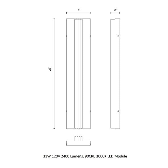 Kismet Tall LED Bathroom Vanity Light