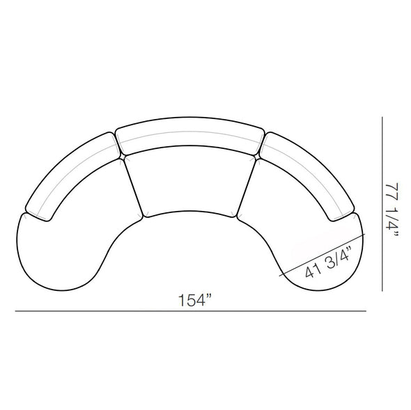 Tokio T21 Curved Sofa