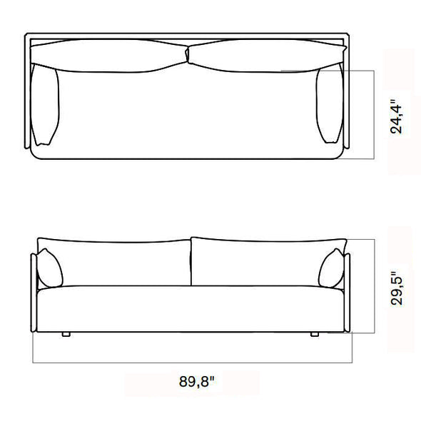 Offset 3-Seater Sofa with Loose Cover