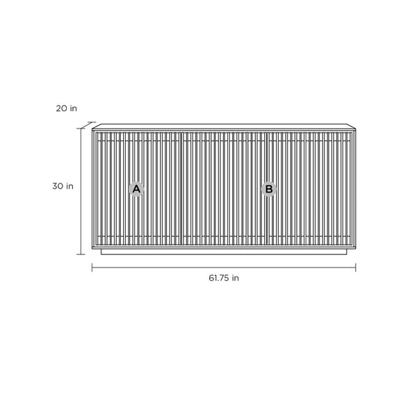 Profile 3-Door Media Storage Console