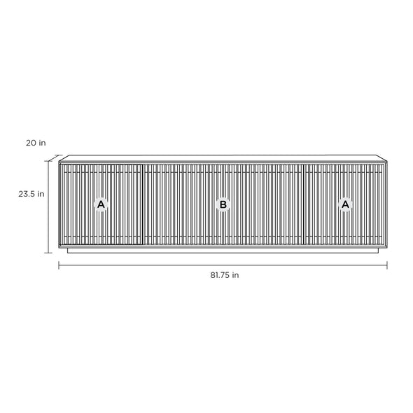 Profile 4-Door Media Storage Cabinet