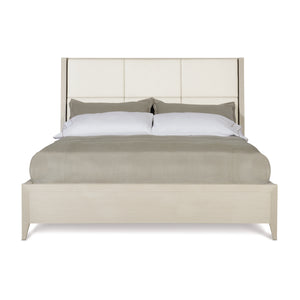 Axiom Upholstered Panel Bed with Wooden Footboard and Side Rails