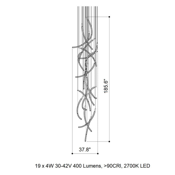 Flare 19-Light LED Chandelier