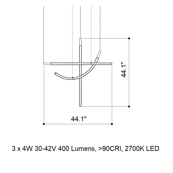 Flare Double A LED Chandelier