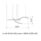 Flare 3-Light LED Chandelier