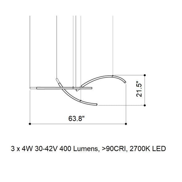 Flare 3-Light LED Chandelier