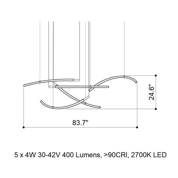 Flare 5-Light A/B/C LED Chandelier