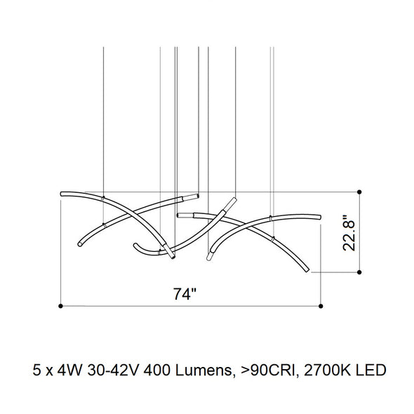 Flare 5-Light B/C LED Chandelier