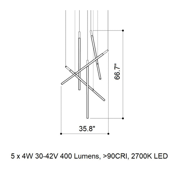 Flare 5-Light LED Chandelier