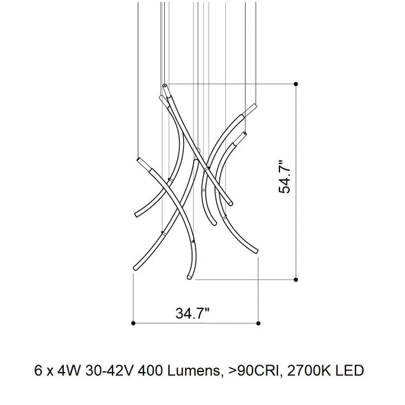 Flare 6-Light LED Chandelier