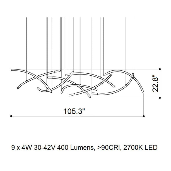 Flare 9-Light LED Chandelier