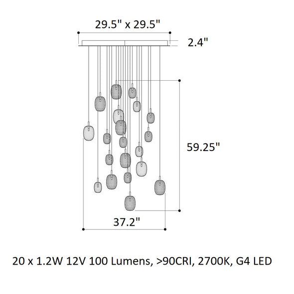 Metamorphosis Square LED Chandelier