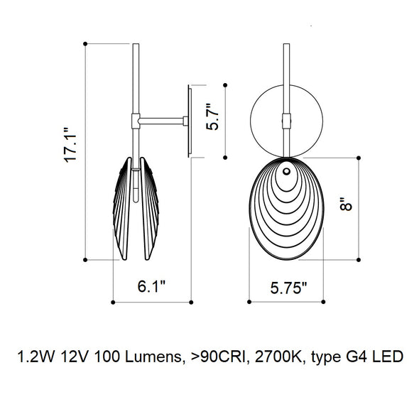 Mussels LED Wall Sconce