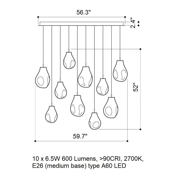 Soap Rectangle LED Chandelier