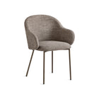 Holly Fab Upholstered Armchair with Metal Base