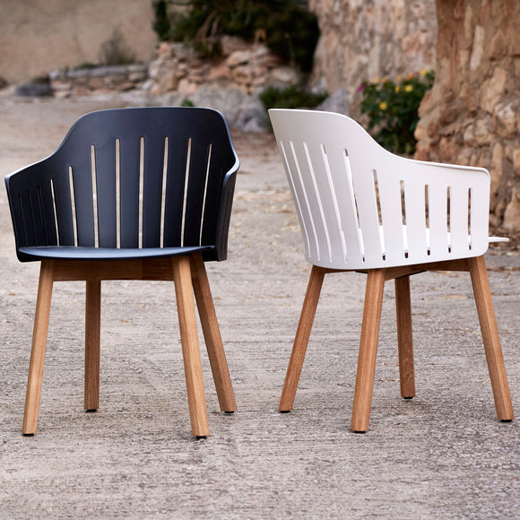 Choice Outdoor Dining Armchair with Wood Legs