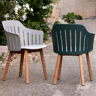 Choice Outdoor Dining Armchair with Wood Legs