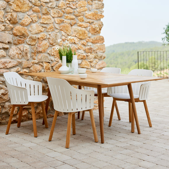 Choice Outdoor Dining Armchair with Wood Legs