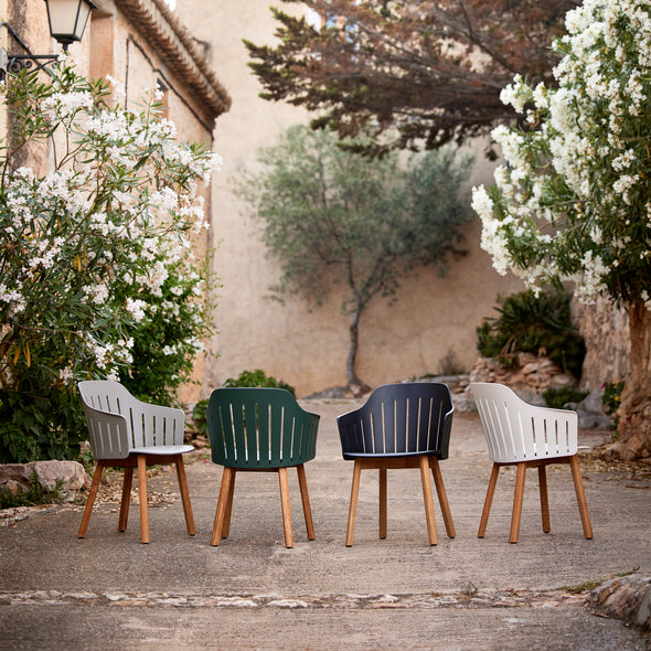 Choice Outdoor Dining Armchair with Wood Legs