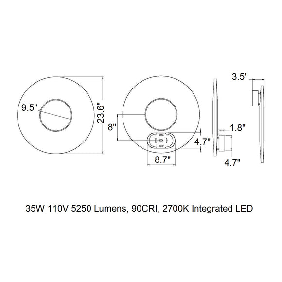 Iris Mirror LED Wall/Ceiling Light