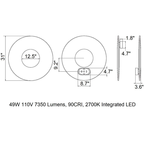 Iris Mirror LED Wall/Ceiling Light