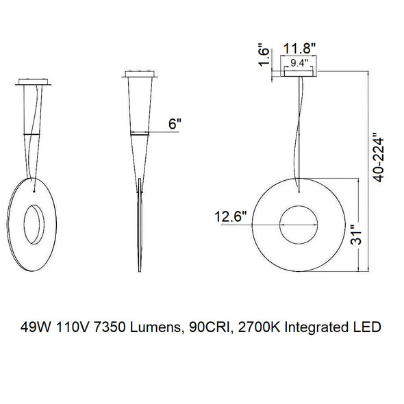 Iris Vertical LED Pendant Light