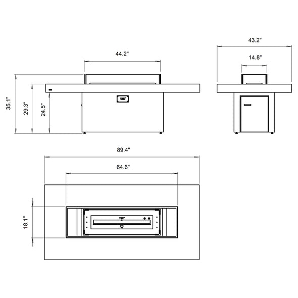 Gin 90 Dining Fire Table Set