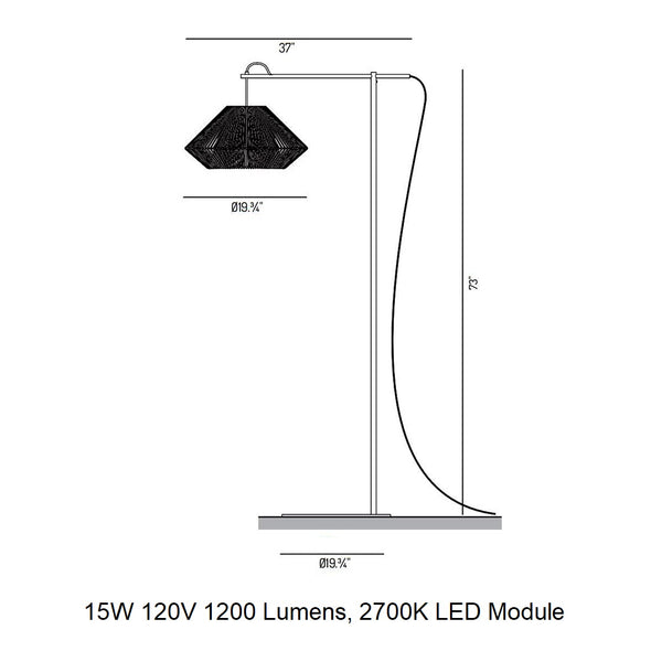 Koord Hanging Outdoor LED Floor Lamp