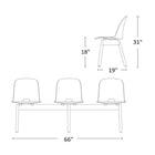 ALFI 3-Seat High-Back Bench