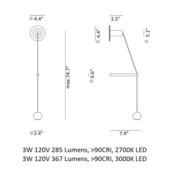 Compass A-4071 LED Wall Sconce