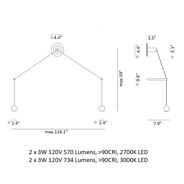 Compass A-4072 LED Wall Sconce